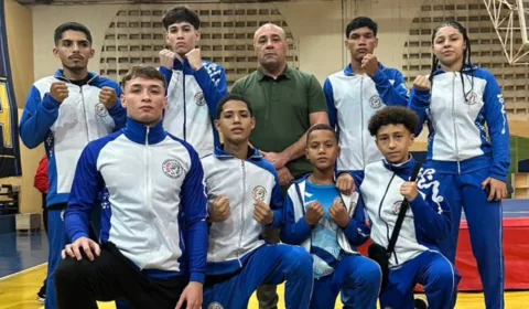 Atletas caririenses no no 35º Campeonato Brasileiro de Kung Fu, realizado no Ginásio da Universidade Católica de Brasília em Brasília (DF).