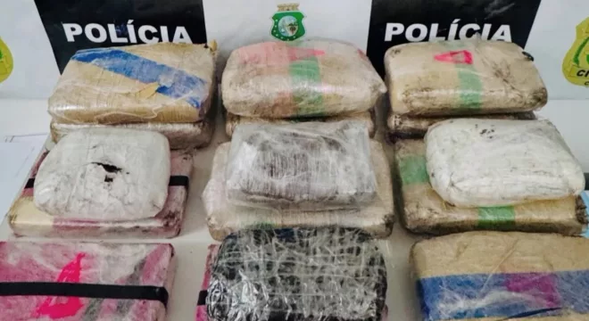 Droga apreendida em Várzea Alegre.