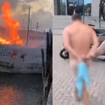 Incêndio a embarcação em Itarema.