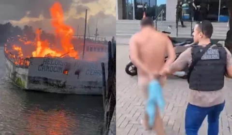 Incêndio a embarcação em Itarema.