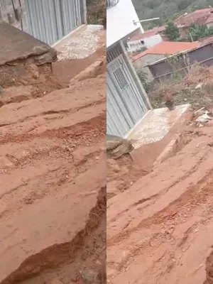 Buracos nas ruas do bairro Sertãozinho, no Crato
