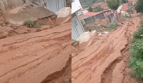 Buracos nas ruas do bairro Sertãozinho, no Crato
