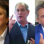 Camilo Santana, Ciro Gomes e Elmano de Freitas, respectivamente.