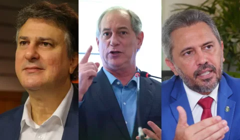 Camilo Santana, Ciro Gomes e Elmano de Freitas, respectivamente.