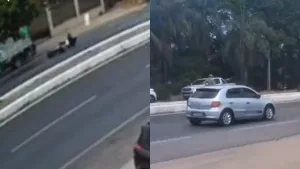 Um caminhão derramou óleo na pista da Avenida Padre Cícero, em Juazeiro do Norte, causando acidentes