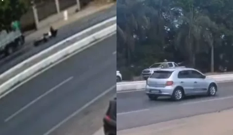 Um caminhão derramou óleo na pista da Avenida Padre Cícero, em Juazeiro do Norte, causando acidentes