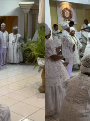 Cerimônia de implementação do Axé Casa Oxumaré em Juazeiro do Norte.