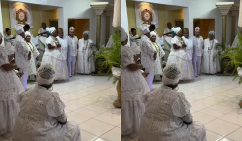 Cerimônia de implementação do Axé Casa Oxumaré em Juazeiro do Norte.