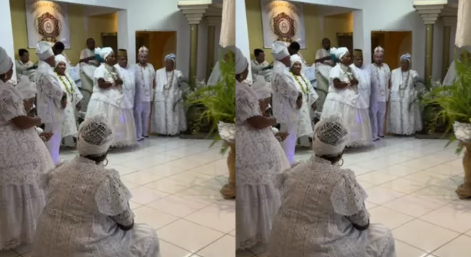 Cerimônia de implementação do Axé Casa Oxumaré em Juazeiro do Norte.