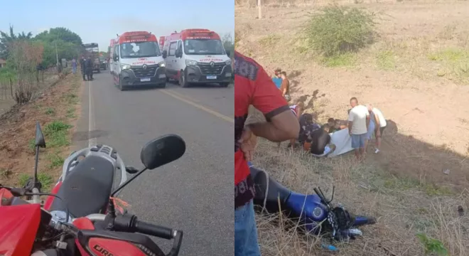 Homem morre e outro fica ferido após colisão com carro em Mauriti; motorista foge