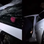 Carro colide com poste de alta tensão em Juazeiro do Norte.