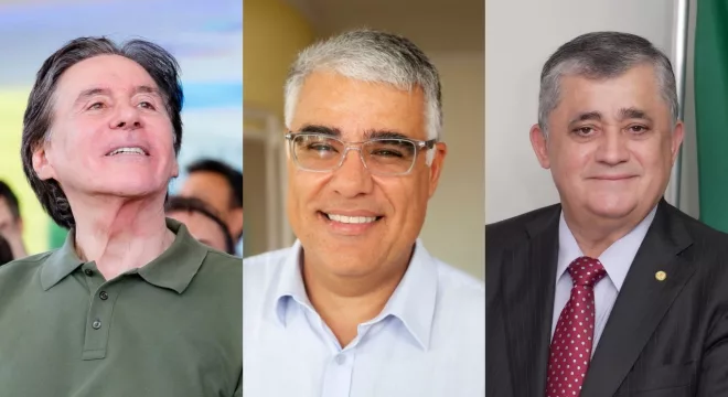 Eunício Oliveira, Eduardo Girão e José Guimarães | Fotos: Reprodução/ Facebook