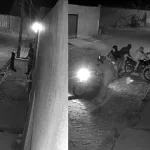 Imagens da câmara de segurança registram o momento do homicído no bairro Betolândia em Juazeiro do Norte.