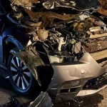 Carro do Padre Jardel de Várzea Alegre completamente destruído.