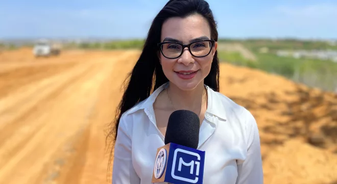 Catiane Landim, titular da Saúde, em Barbalha.