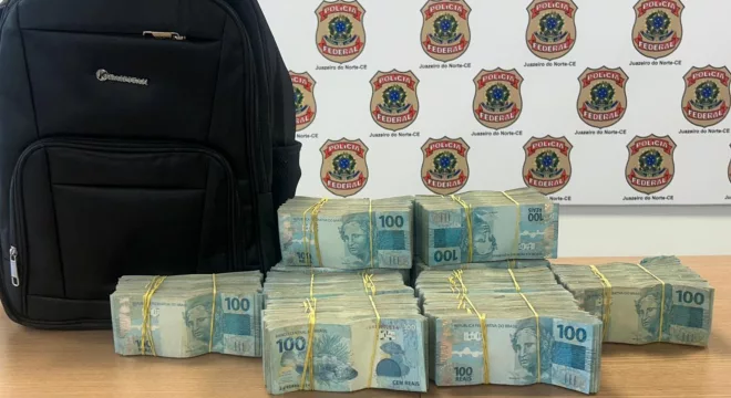Montante de R$ 500 mil apreendido pela PF em Juazeiro do Norte.