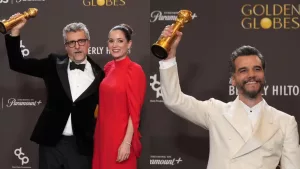 Kleber Mendonça e Wagner Moura no Globo de Ouro 2026.