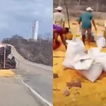 Carga de milho é saqueada em Sobral.