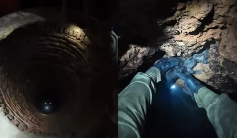 Animal resgatado de poço de 10 metros em Juazeiro do Norte.