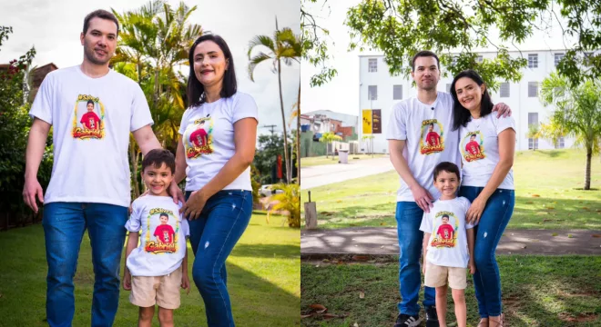 Família de Gabriel Alexandre, criança diagnósticada com Distrofia Muscular de Duchenne.