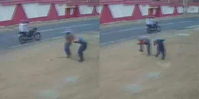 Imagens mostram as vítimas caminhando a pé quando são surpreendidas por dois suspeitos em uma motocicleta em Sobral.