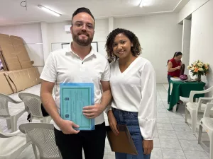 Daniel Brandom e Ana Maria, professores dos Anos Iniciais de Brejo Santo.