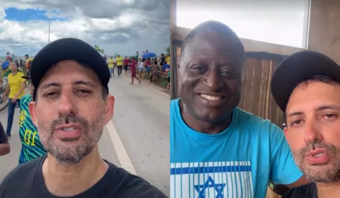 Boaz compartilhou momentos da caminhada, como uma parada para almoço em Valparaíso (GO)