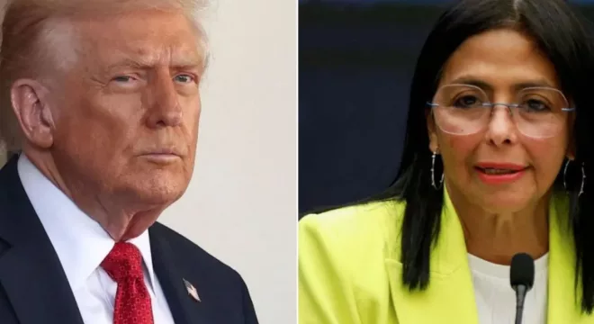 Donald Trump ameaça presidente interina da Venezuela.