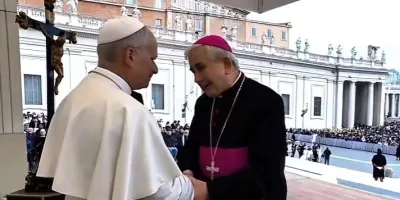 Bispo emérito, Dom Fernando Panico, da Diocese do Crato, com o Papa Leão XIV.