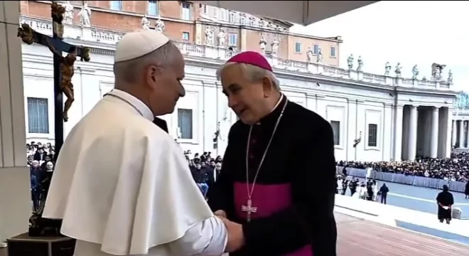 Bispo emérito, Dom Fernando Panico, da Diocese do Crato, com o Papa Leão XIV.