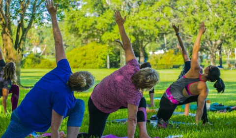 Aula de Yoga no Parque