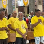 Homens durante evento que oficializa o “Dia Municipal do Terço dos Homens” em Juazeiro do Norte