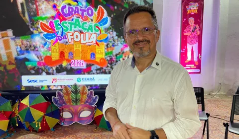 André Barreto (PT) no lançamento do Carnaval do Crato 2026.