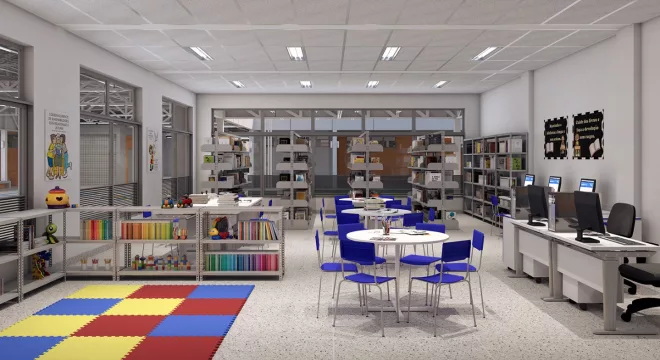 Projeto da escola de tempo integral da comunidade do Sítio Pau D'Arco, em Salitre.