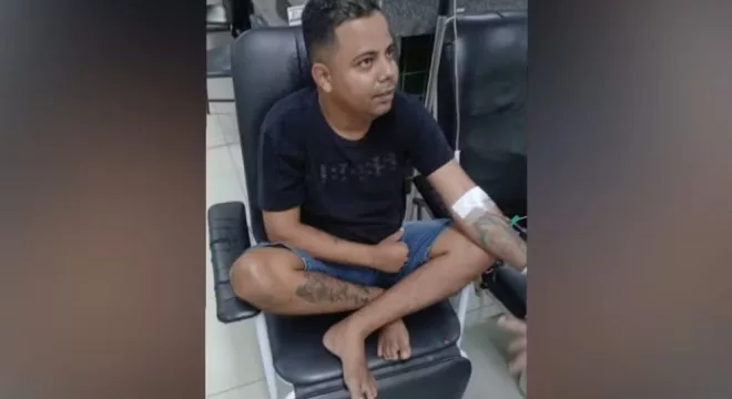 Marlisson Lopes Morais, chefe do Comando Vermelho em Juazeiro do Norte, foi preso ao buscar atendimento em hospital para tratar crise de pedras nos rins. — Foto: Reprodução
