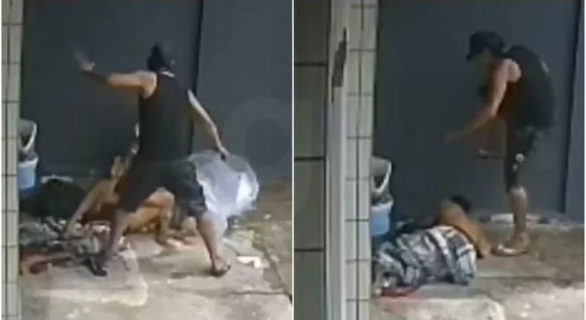 Homem em situação de rua é espancado em calçada no bairro Praia de Iracema; agressor fugiu em Fortaleza
