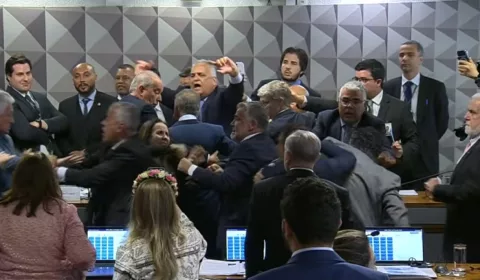 A aprovação provocou uma confusão e empurra-empurra entre parlamentares presentes na sessão.
