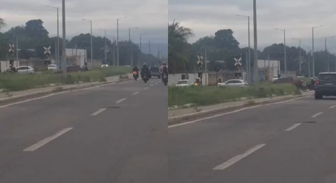 Motoristas são flagrados realizando retorno irregular em trecho do Anel Viário, em Juazeiro do Norte