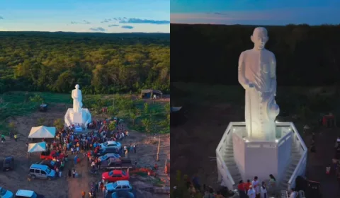 Replica da estatua de padre cícero, erguida por fiéis em mauriti.