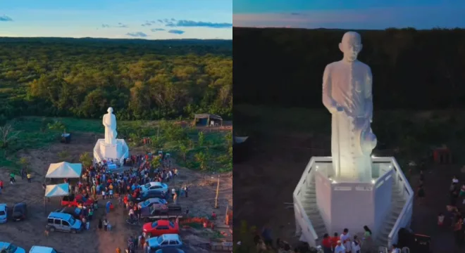 Replica da estatua de padre cícero, erguida por fiéis em mauriti.