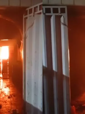 Incêndio próximo ao Mercado do Pirajá, em Juazeiro do Norte.