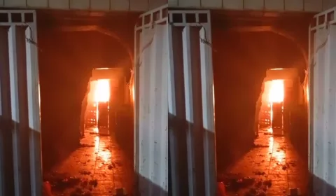 Incêndio próximo ao Mercado do Pirajá, em Juazeiro do Norte.