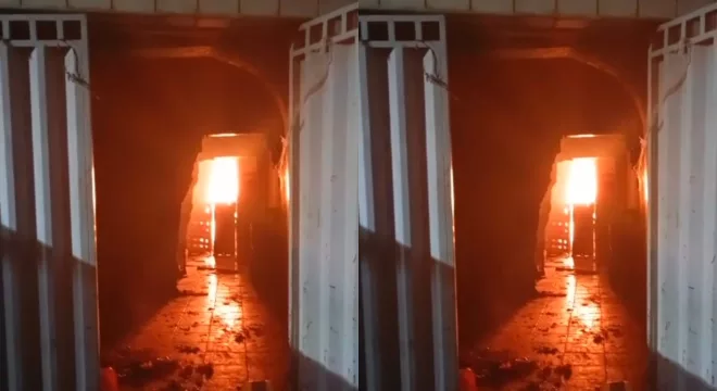 Incêndio próximo ao Mercado do Pirajá, em Juazeiro do Norte.