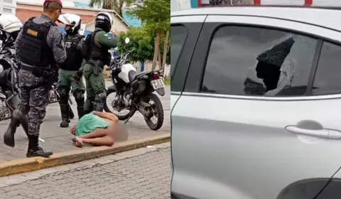 Homem é baleado após atacar policial e danificar carros em Sobral.