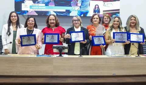 Mulheres homenageadas pela Câmara Municipal | Foto: Divulgação/ Câmara de Juazeiro do Norte