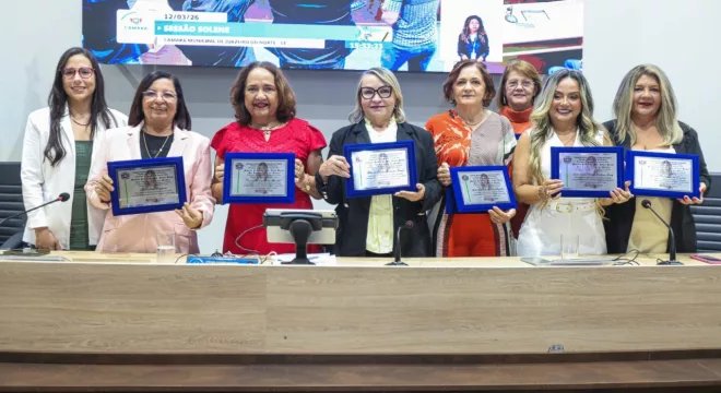 Mulheres homenageadas pela Câmara Municipal | Foto: Divulgação/ Câmara de Juazeiro do Norte