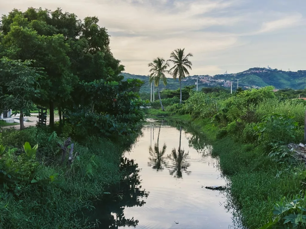 Trecho do Rio Salgadinho, em Juazeiro do Norte. 