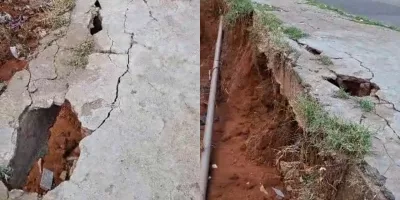 calçada do Parque Ecológico das Timbaúbas, localizado na Avenida Antônio Pereira da Silva, em Juazeiro do Norte, ficou comprometido