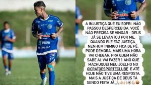 Matheus Bahia fez desabafo nas redes sociais