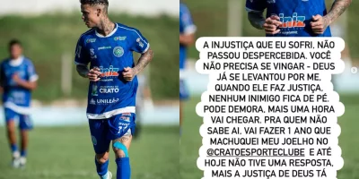 Matheus Bahia fez desabafo nas redes sociais